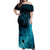 Polynesian Shark Off Shoulder Maxi Dress Under The Waves LT7 Women Dark Blue - Polynesian Pride