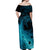 Polynesian Shark Off Shoulder Maxi Dress Under The Waves LT7 - Polynesian Pride