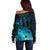 Polynesian Shark Off Shoulder Sweater Under The Waves LT7 - Polynesian Pride