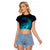 Polynesian Shark Raglan Cropped T Shirt Under The Waves LT7 Female Dark Blue - Polynesian Pride