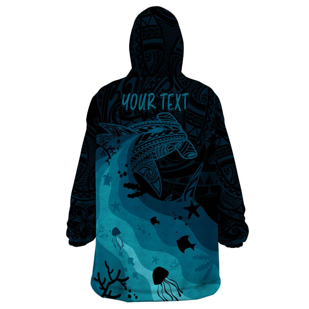 Polynesian Shark Wearable Blanket Hoodie Under The Waves LT7 - Polynesian Pride