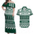 Hawaii Rainbow Warriors Christmas Couples Matching Off Shoulder Maxi Dress and Hawaiian Shirt Kakau Motifs LT7 Green - Polynesian Pride