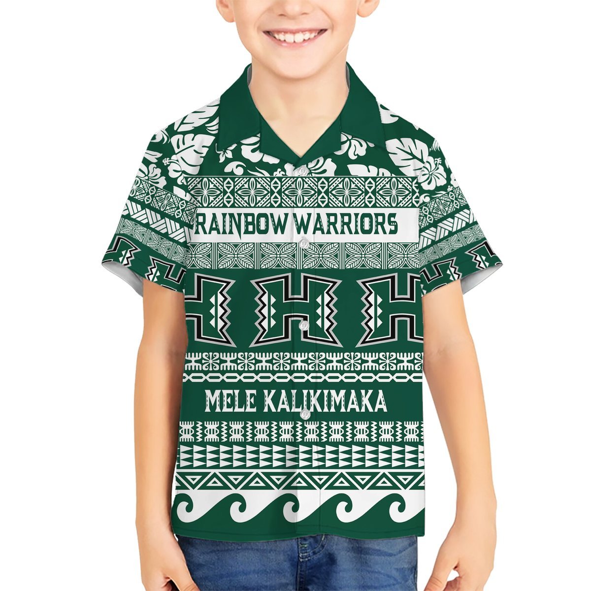 Hawaii Rainbow Warriors Christmas Hawaiian Shirt Kakau Motifs LT7 - Polynesian Pride
