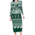 Hawaii Rainbow Warriors Christmas Long Sleeve Bodycon Dress Kakau Motifs LT7 Long Dress Green - Polynesian Pride