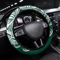 Hawaii Rainbow Warriors Christmas Steering Wheel Cover Kakau Motifs LT7 Universal Fit Green - Polynesian Pride