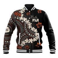 Bula Fiji Women's Day Baseball Jacket Classic Masi Tapa LT7 Unisex Brown - Polynesian Pride