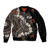 Bula Fiji Women's Day Bomber Jacket Classic Masi Tapa LT7 Unisex Brown - Polynesian Pride