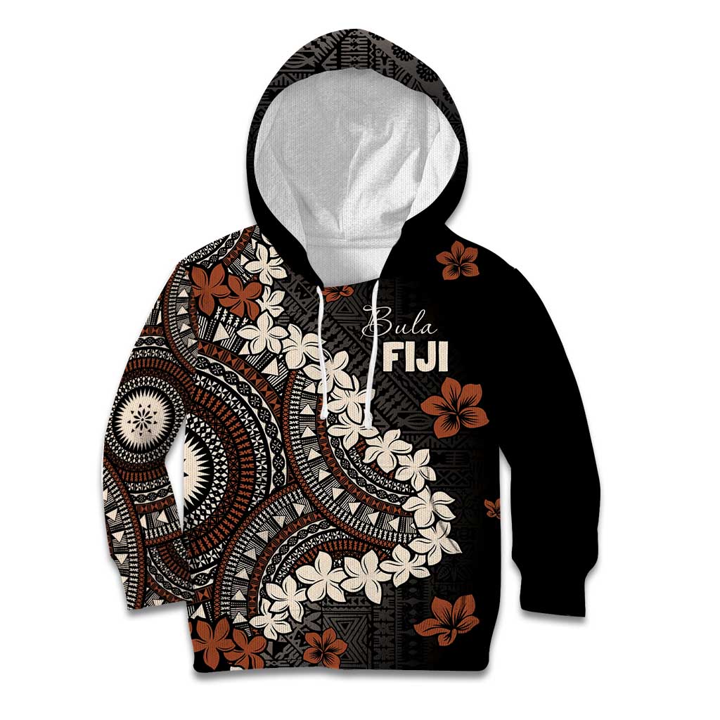 Bula Fiji Women's Day Kid Hoodie Classic Masi Tapa LT7 Hoodie Brown - Polynesian Pride