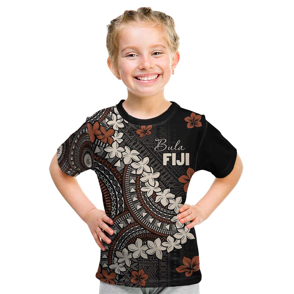 Bula Fiji Women's Day Kid T Shirt Classic Masi Tapa LT7 Brown - Polynesian Pride