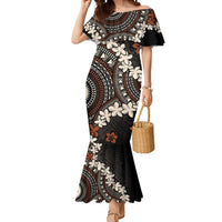 Bula Fiji Women's Day Mermaid Dress Classic Masi Tapa LT7 Women Brown - Polynesian Pride