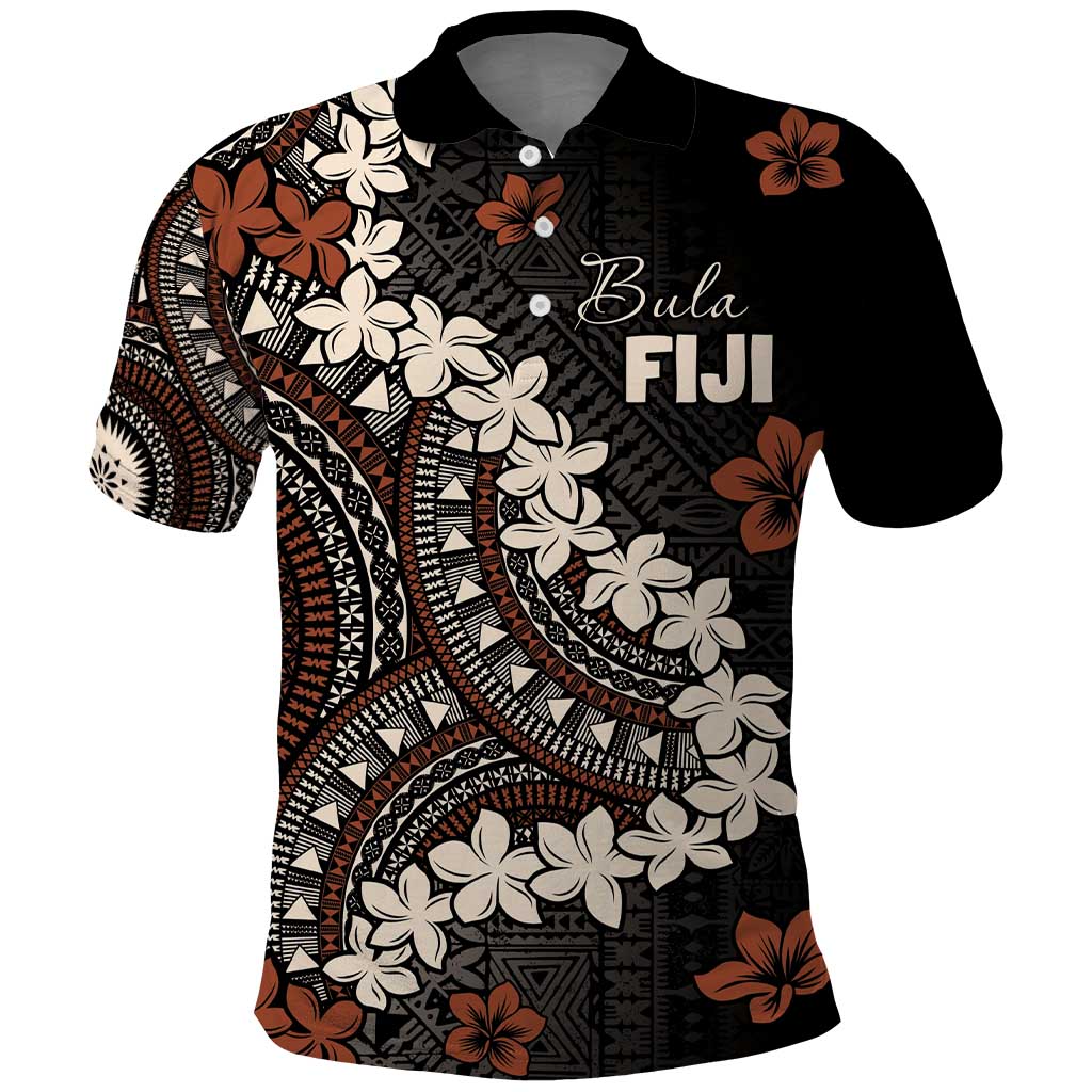 Bula Fiji Women's Day Polo Shirt Classic Masi Tapa LT7 Brown - Polynesian Pride