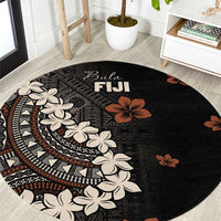 Bula Fiji Women's Day Round Carpet Classic Masi Tapa LT7 Brown - Polynesian Pride