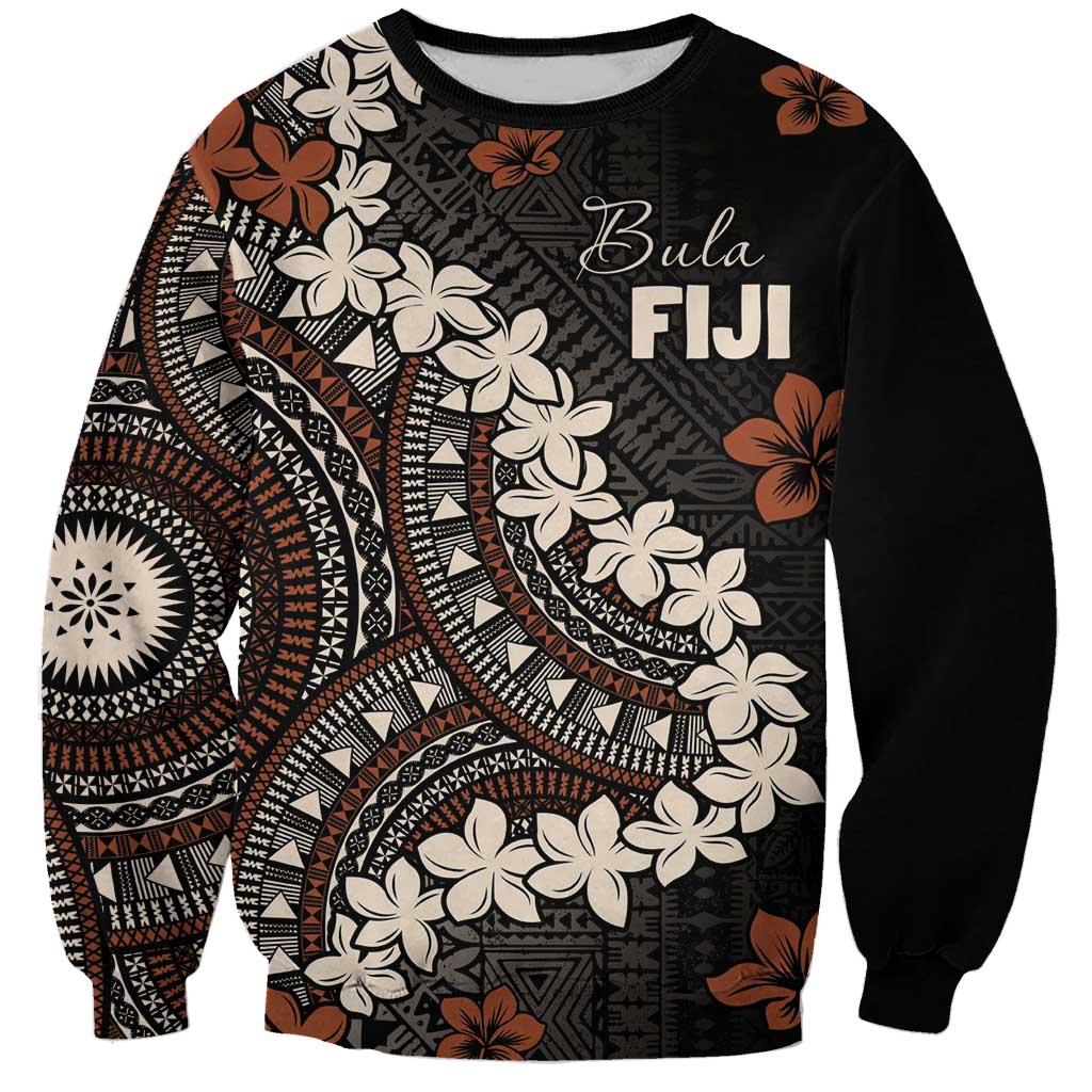 Bula Fiji Women's Day Sweatshirt Classic Masi Tapa LT7 Unisex Brown - Polynesian Pride