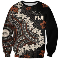 Bula Fiji Women's Day Sweatshirt Classic Masi Tapa LT7 Unisex Brown - Polynesian Pride