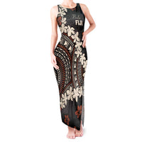 Bula Fiji Women's Day Tank Maxi Dress Classic Masi Tapa LT7 Women Brown - Polynesian Pride