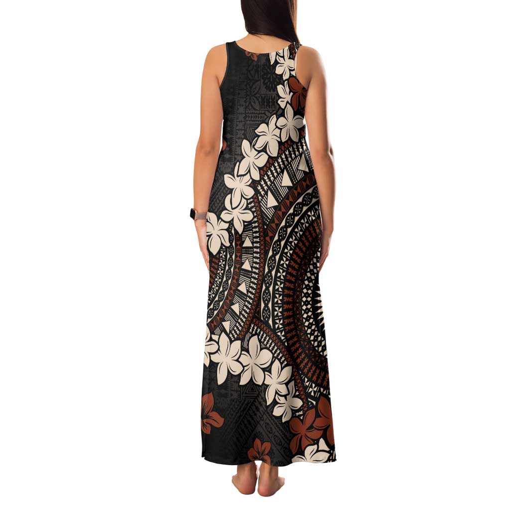 Bula Fiji Women's Day Tank Maxi Dress Classic Masi Tapa LT7 - Polynesian Pride