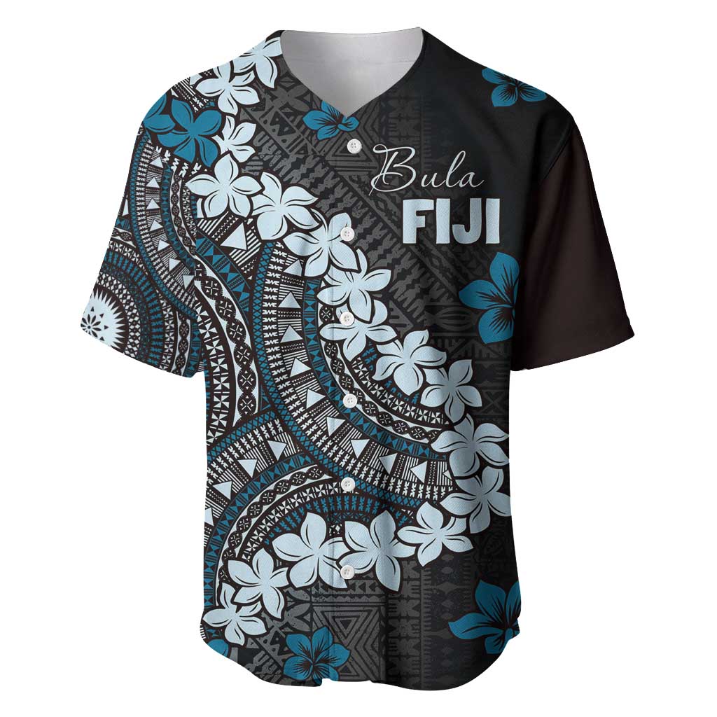 Bula Fiji Women's Day Baseball Jersey Indigo Masi Tapa LT7 Indigo - Polynesian Pride