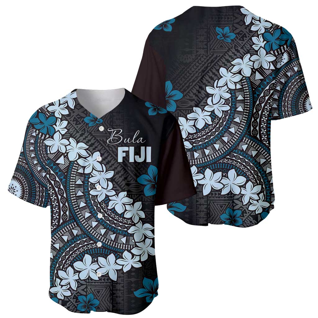 Bula Fiji Women's Day Baseball Jersey Indigo Masi Tapa LT7 - Polynesian Pride