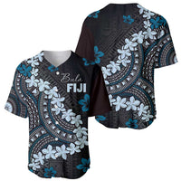 Bula Fiji Women's Day Baseball Jersey Indigo Masi Tapa LT7 - Polynesian Pride