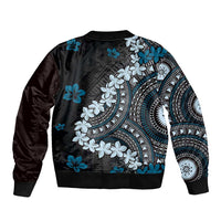 Bula Fiji Women's Day Bomber Jacket Indigo Masi Tapa LT7 - Polynesian Pride