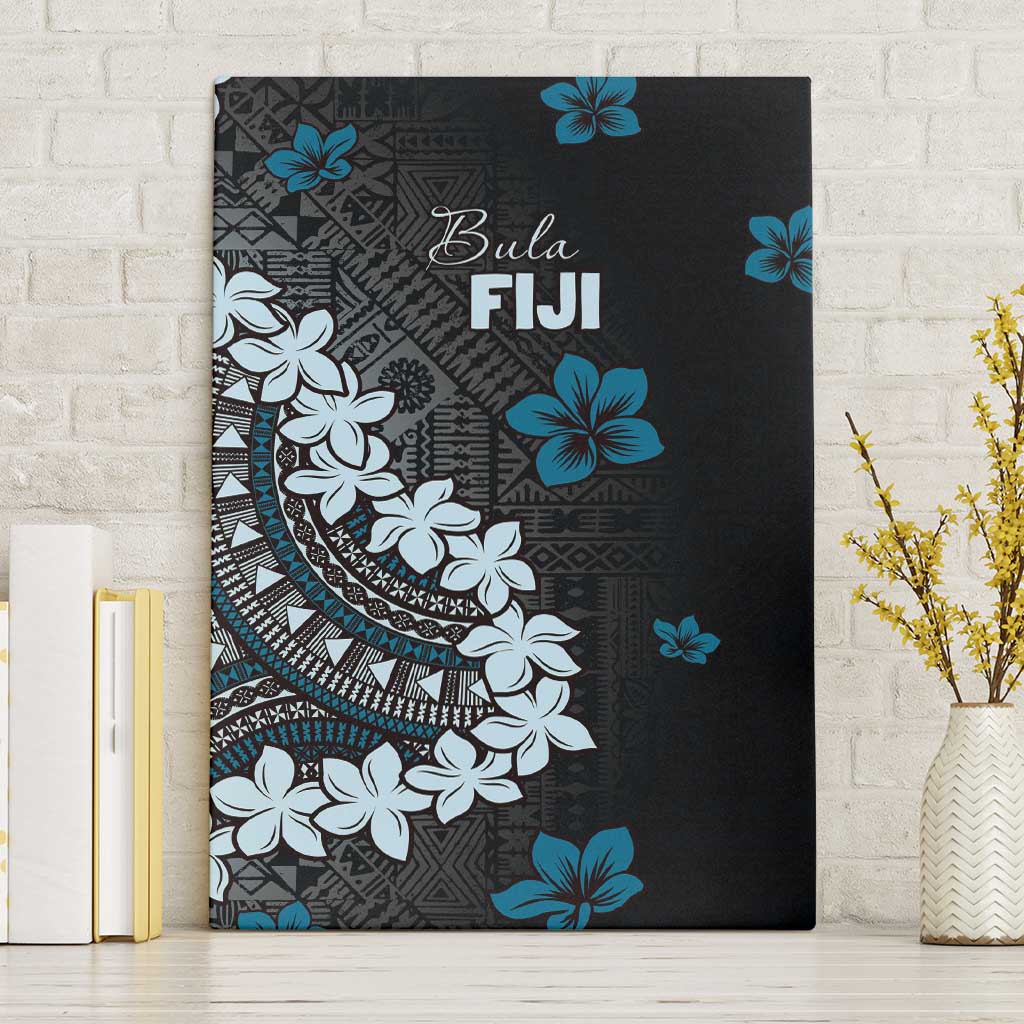 Bula Fiji Women's Day Canvas Wall Art Indigo Masi Tapa LT7 Without Frame Indigo - Polynesian Pride