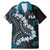 Bula Fiji Women's Day Family Matching Mermaid Dress and Hawaiian Shirt Indigo Masi Tapa