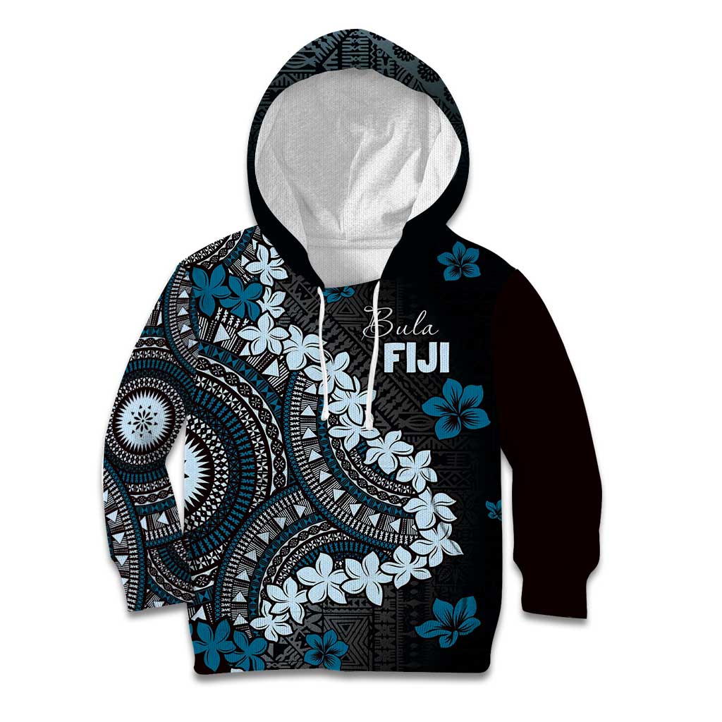 Bula Fiji Women's Day Kid Hoodie Indigo Masi Tapa LT7 Hoodie Indigo - Polynesian Pride