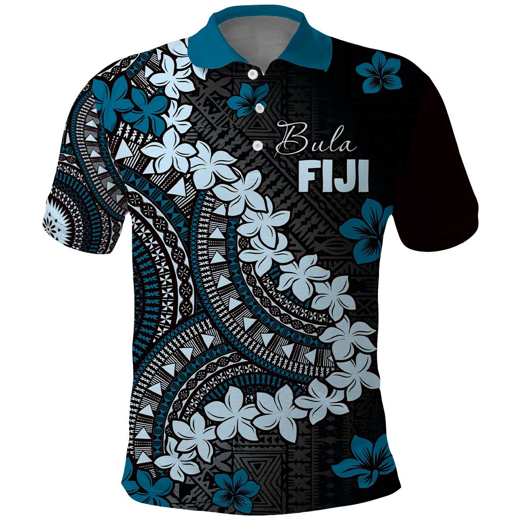 Bula Fiji Women's Day Polo Shirt Indigo Masi Tapa LT7 Indigo - Polynesian Pride