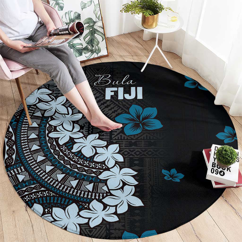 Bula Fiji Women's Day Round Carpet Indigo Masi Tapa LT7 - Polynesian Pride
