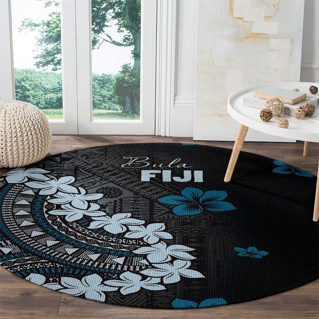 Bula Fiji Women's Day Round Carpet Indigo Masi Tapa LT7 - Polynesian Pride