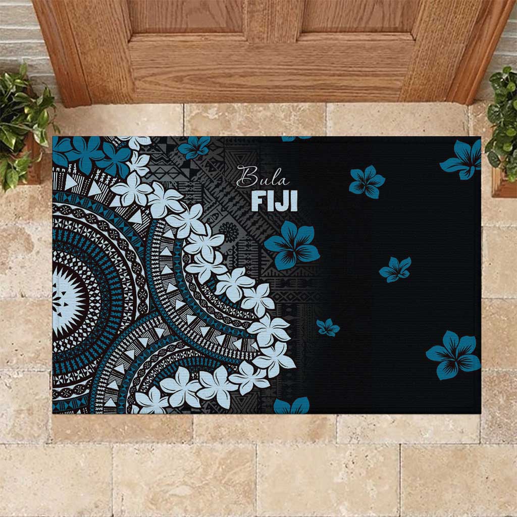 Bula Fiji Women's Day Rubber Doormat Indigo Masi Tapa LT7 Indigo - Polynesian Pride
