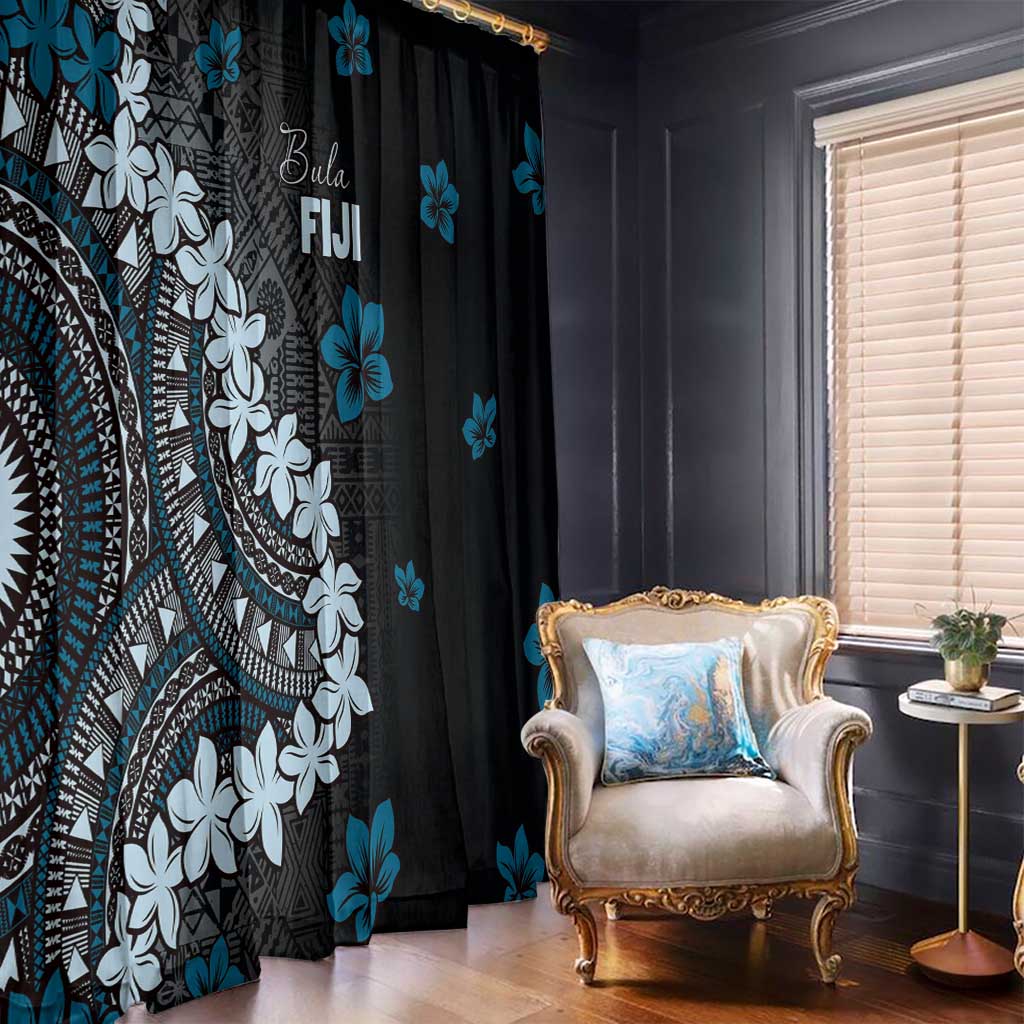 Bula Fiji Women's Day Window Curtain Indigo Masi Tapa LT7 - Polynesian Pride