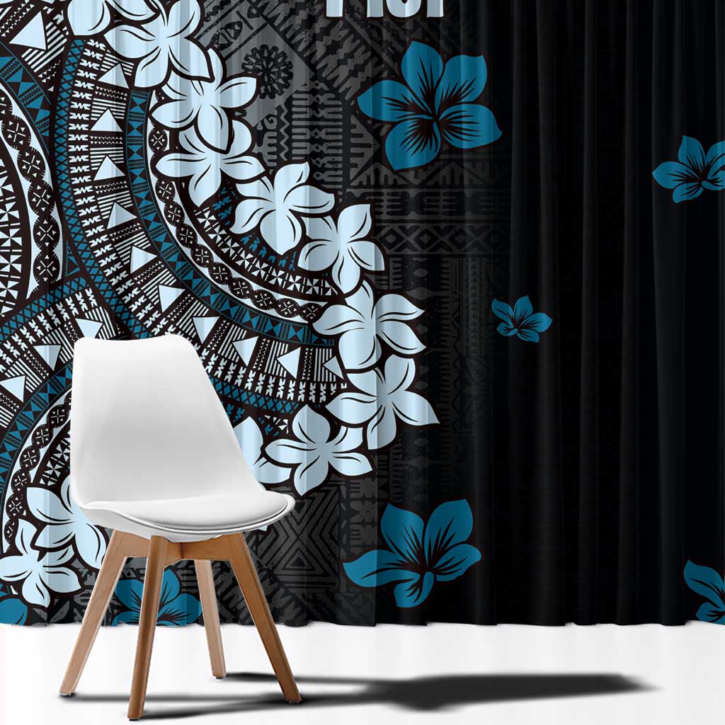Bula Fiji Women's Day Window Curtain Indigo Masi Tapa LT7 - Polynesian Pride