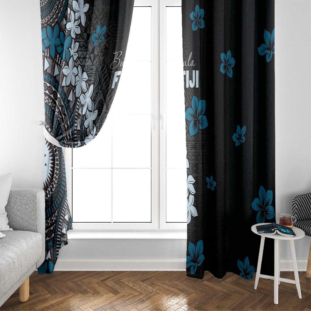Bula Fiji Women's Day Window Curtain Indigo Masi Tapa LT7 - Polynesian Pride