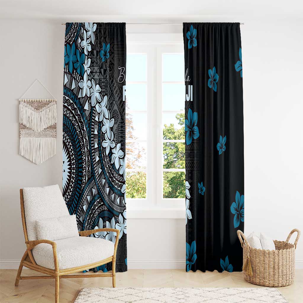 Bula Fiji Women's Day Window Curtain Indigo Masi Tapa LT7 - Polynesian Pride