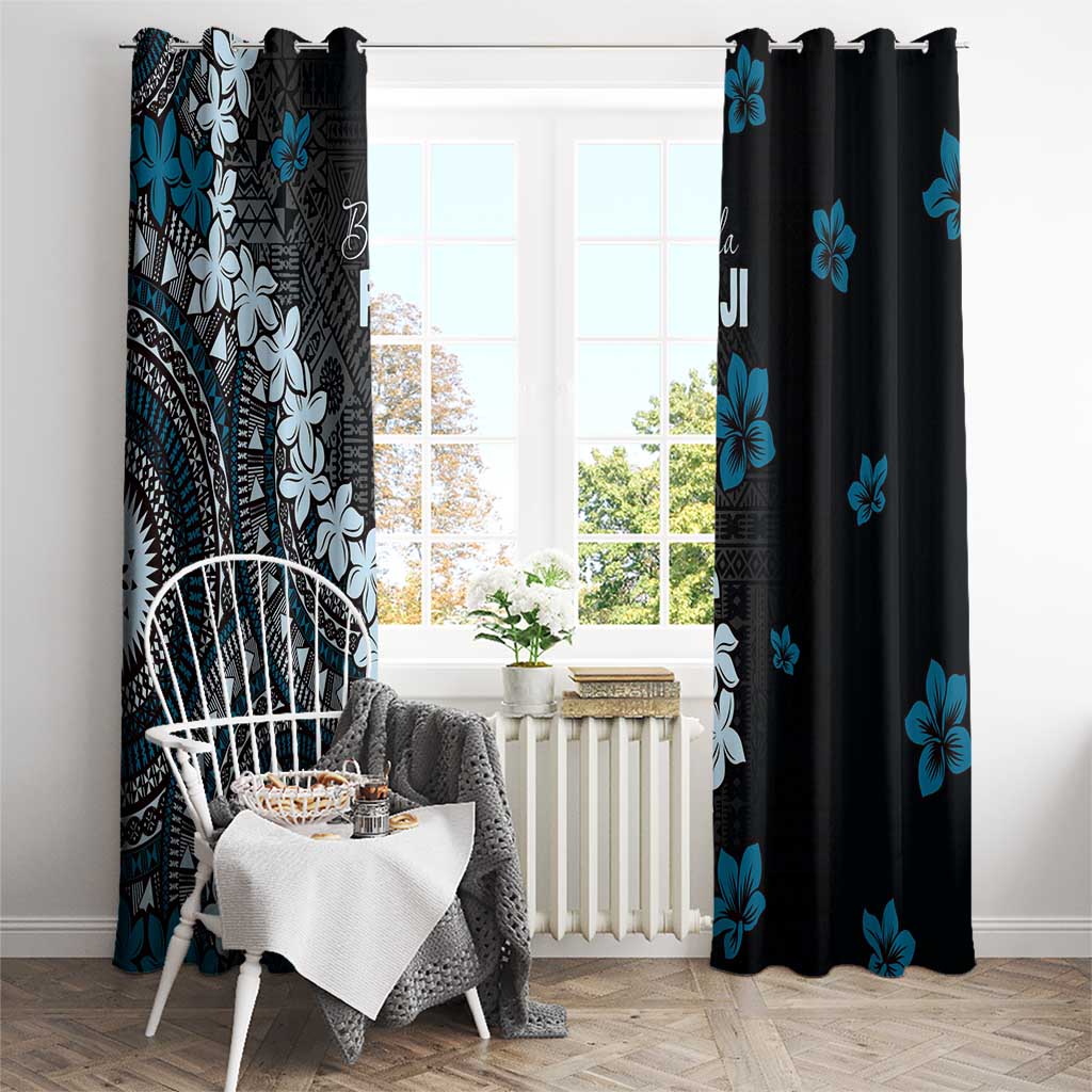 Bula Fiji Women's Day Window Curtain Indigo Masi Tapa LT7 - Polynesian Pride