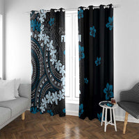 Bula Fiji Women's Day Window Curtain Indigo Masi Tapa LT7 With Grommets Indigo - Polynesian Pride