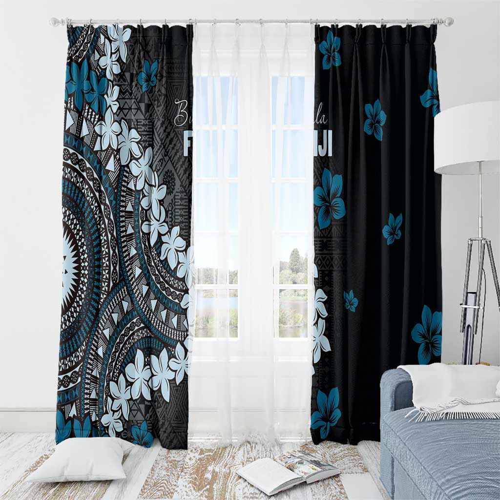 Bula Fiji Women's Day Window Curtain Indigo Masi Tapa LT7 - Polynesian Pride