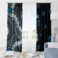 Bula Fiji Women's Day Window Curtain Indigo Masi Tapa LT7 - Polynesian Pride