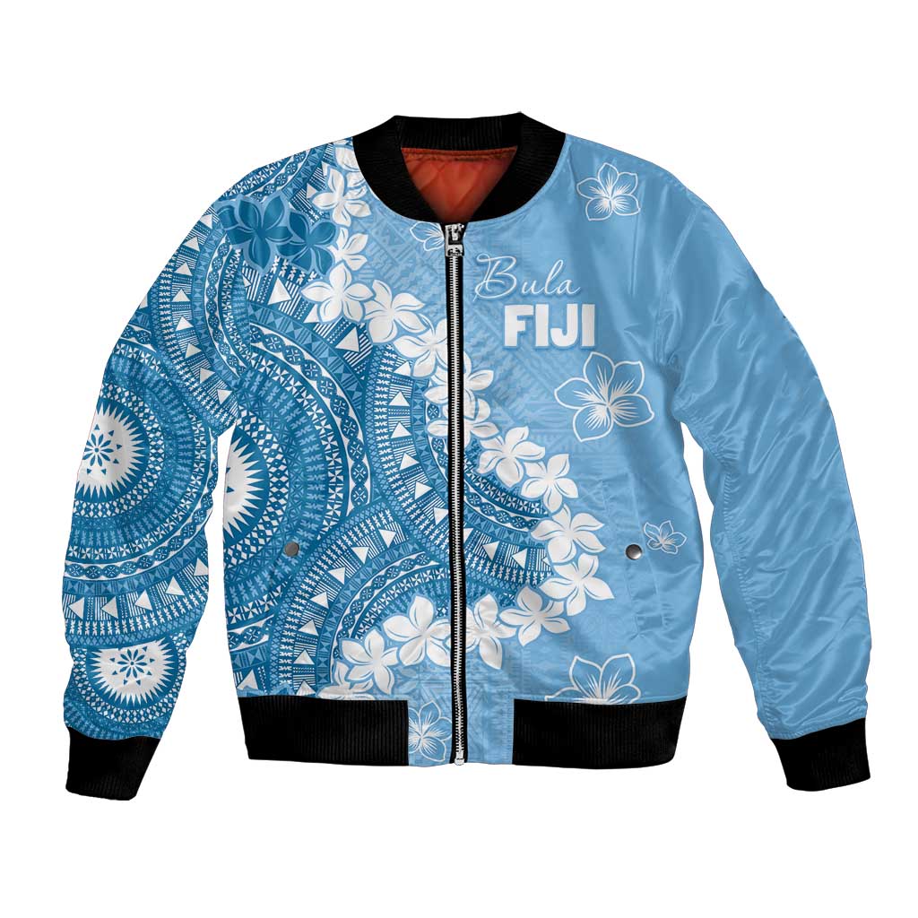 Bula Fiji Women's Day Bomber Jacket Turquoise Masi Tapa LT7 Unisex Turquoise - Polynesian Pride