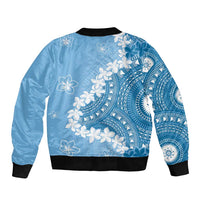 Bula Fiji Women's Day Bomber Jacket Turquoise Masi Tapa LT7 - Polynesian Pride