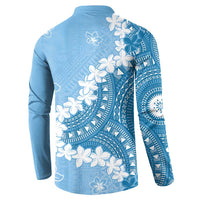 Bula Fiji Women's Day Button Sweatshirt Turquoise Masi Tapa LT7 - Polynesian Pride