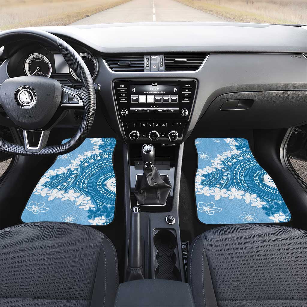 Bula Fiji Women's Day Car Mats Turquoise Masi Tapa LT7 Set 2pcs - Front Turquoise - Polynesian Pride