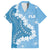 Bula Fiji Women's Day Family Matching Off Shoulder Short Dress and Hawaiian Shirt Turquoise Masi Tapa