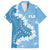 Bula Fiji Women's Day Family Matching Short Sleeve Bodycon Dress and Hawaiian Shirt Turquoise Masi Tapa