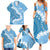 Bula Fiji Women's Day Family Matching Summer Maxi Dress and Hawaiian Shirt Turquoise Masi Tapa