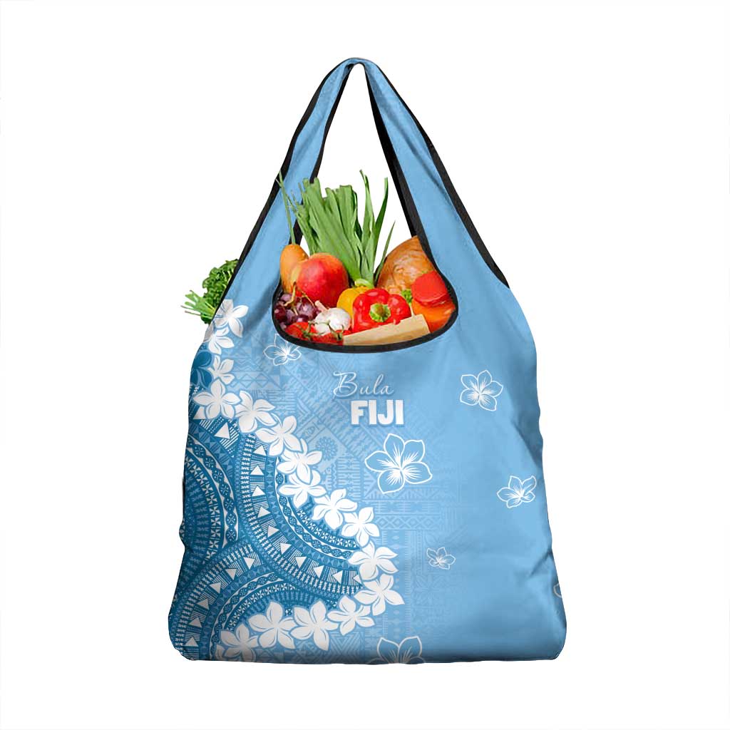 Bula Fiji Women's Day Grocery Bag Turquoise Masi Tapa LT7 1-pack One Size Turquoise - Polynesian Pride