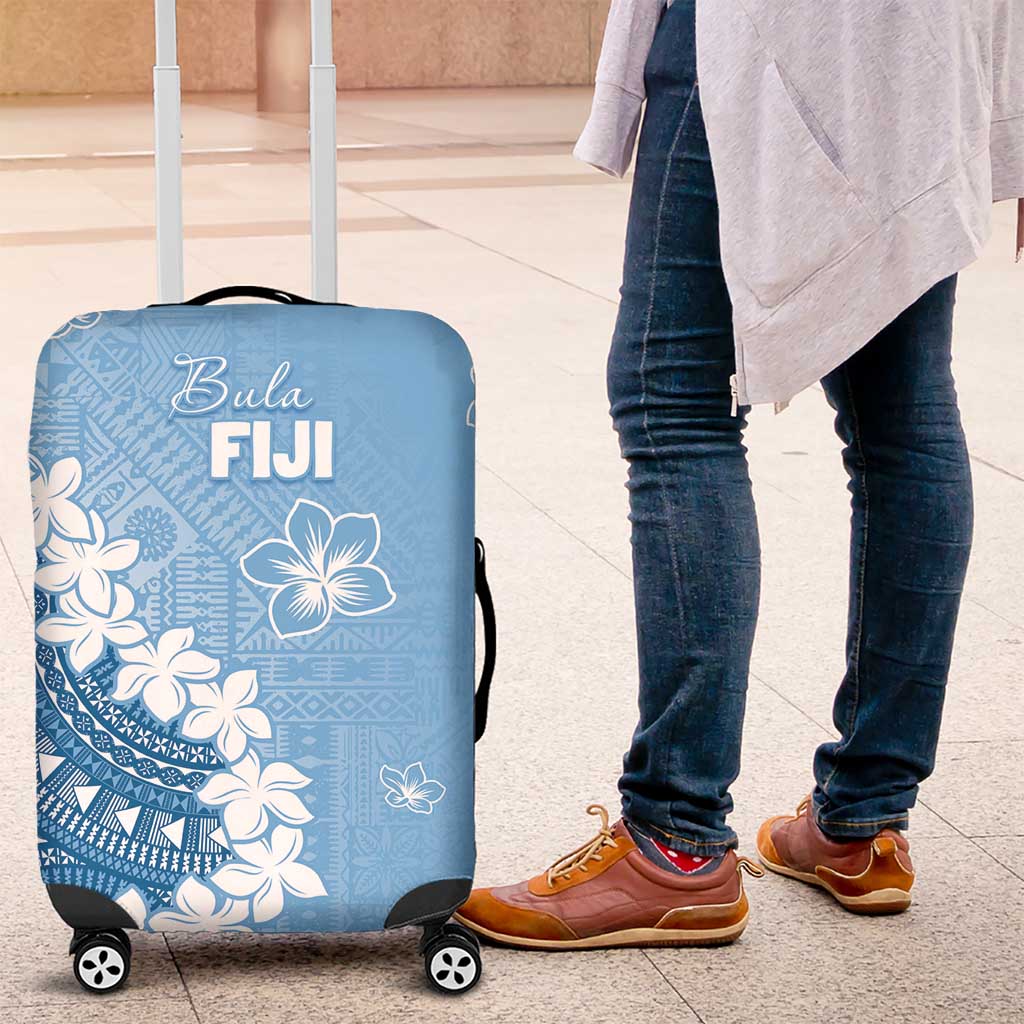 Bula Fiji Women's Day Luggage Cover Turquoise Masi Tapa LT7 Turquoise - Polynesian Pride