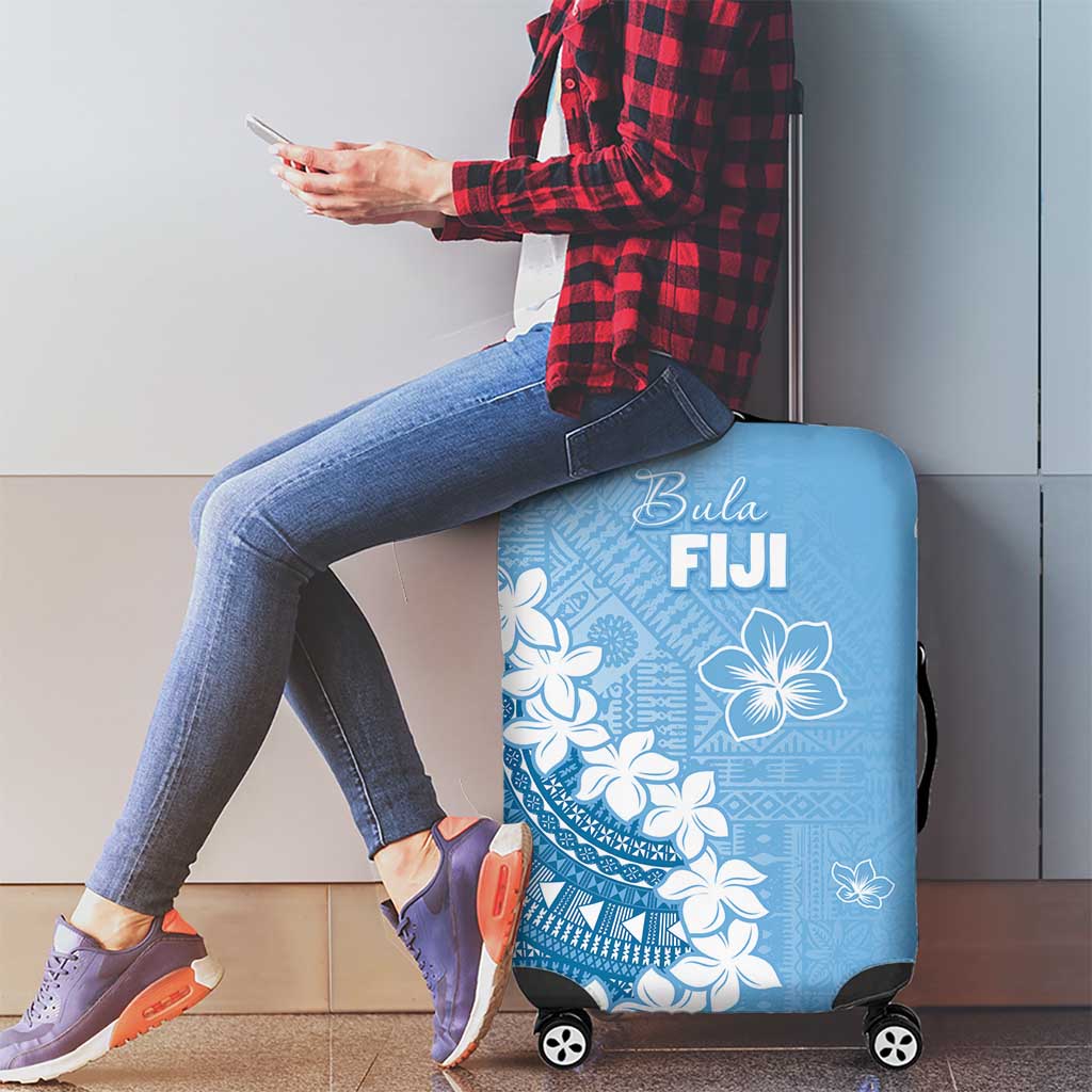 Bula Fiji Women's Day Luggage Cover Turquoise Masi Tapa LT7 - Polynesian Pride