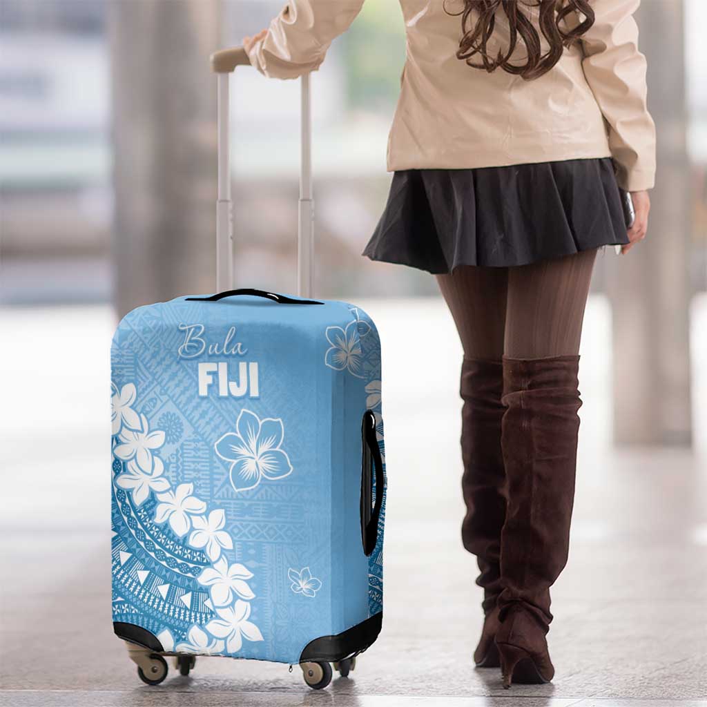 Bula Fiji Women's Day Luggage Cover Turquoise Masi Tapa LT7 - Polynesian Pride